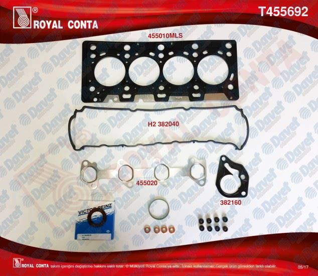 ROYAL T455692 Ust Takim Conta Reinz Keceli Subap Lastikli Clio Iii Megane Ii 1.5dci 05-> (K9k) (70-85-100hp)